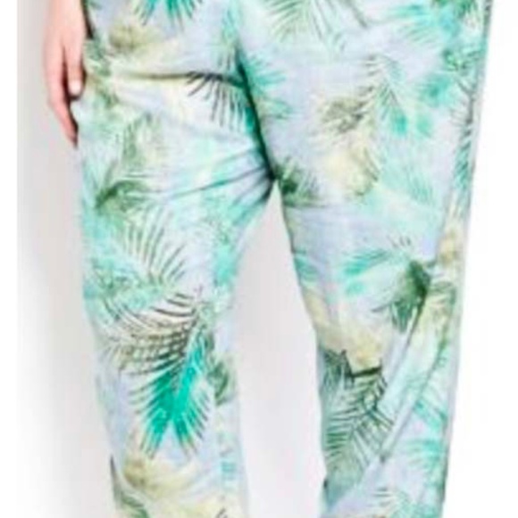 PANTS, LEGGINGS, FLORAL PRINT, SIZE 24, LOVE & LEGEND, ADDITION ELLE, 100% RAYON - Picture 1 of 6